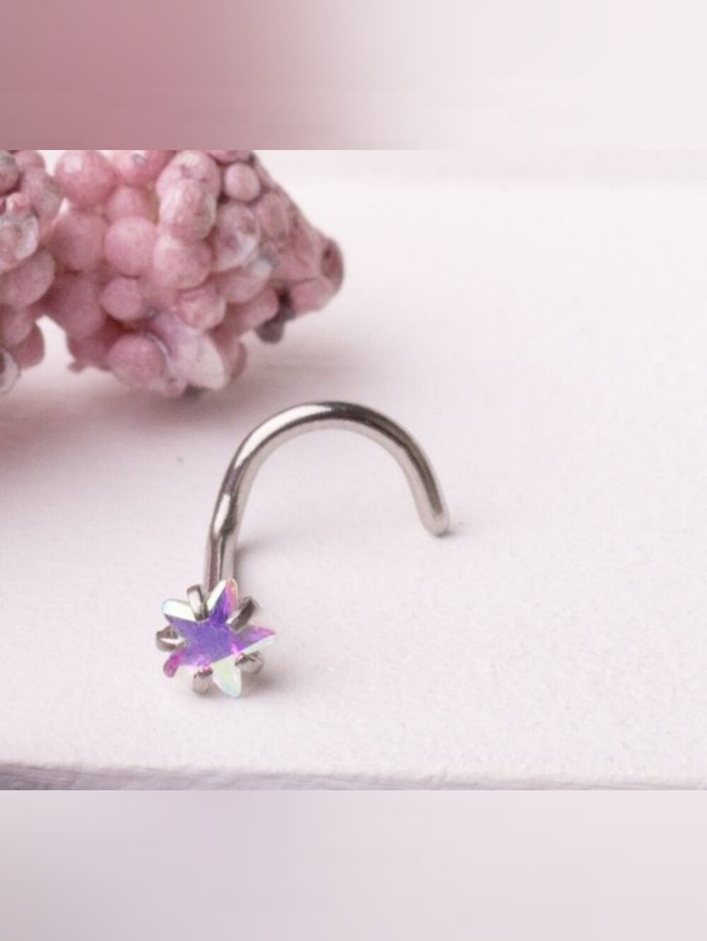 Colorful Star U Shape Nose Ring